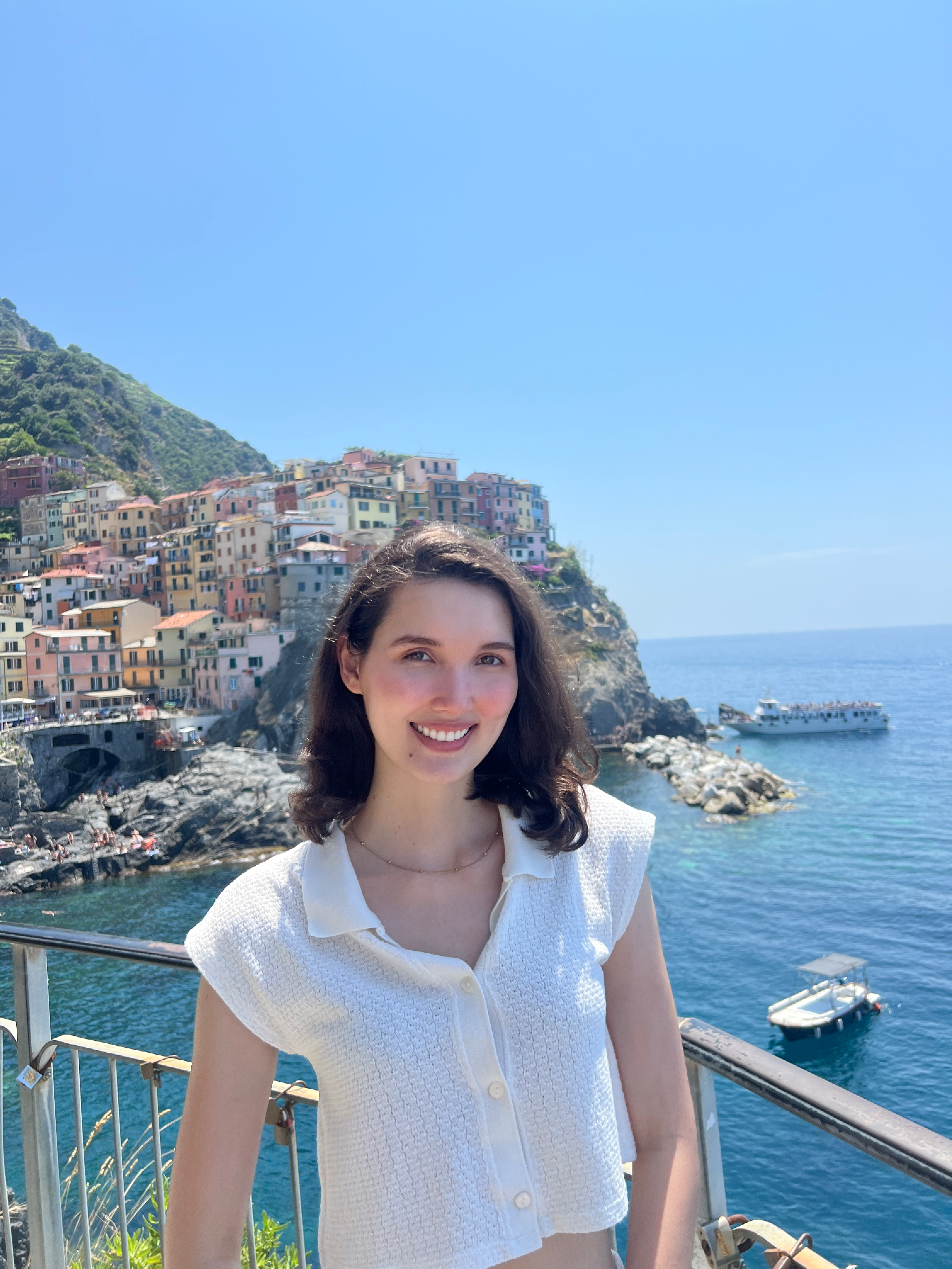 Esther Chipman on the coast in Cinque Terre, Italy